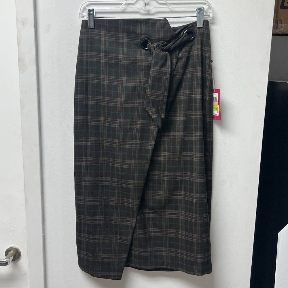 NWT Vince Camuto Plaid Midi Pencil Skirt